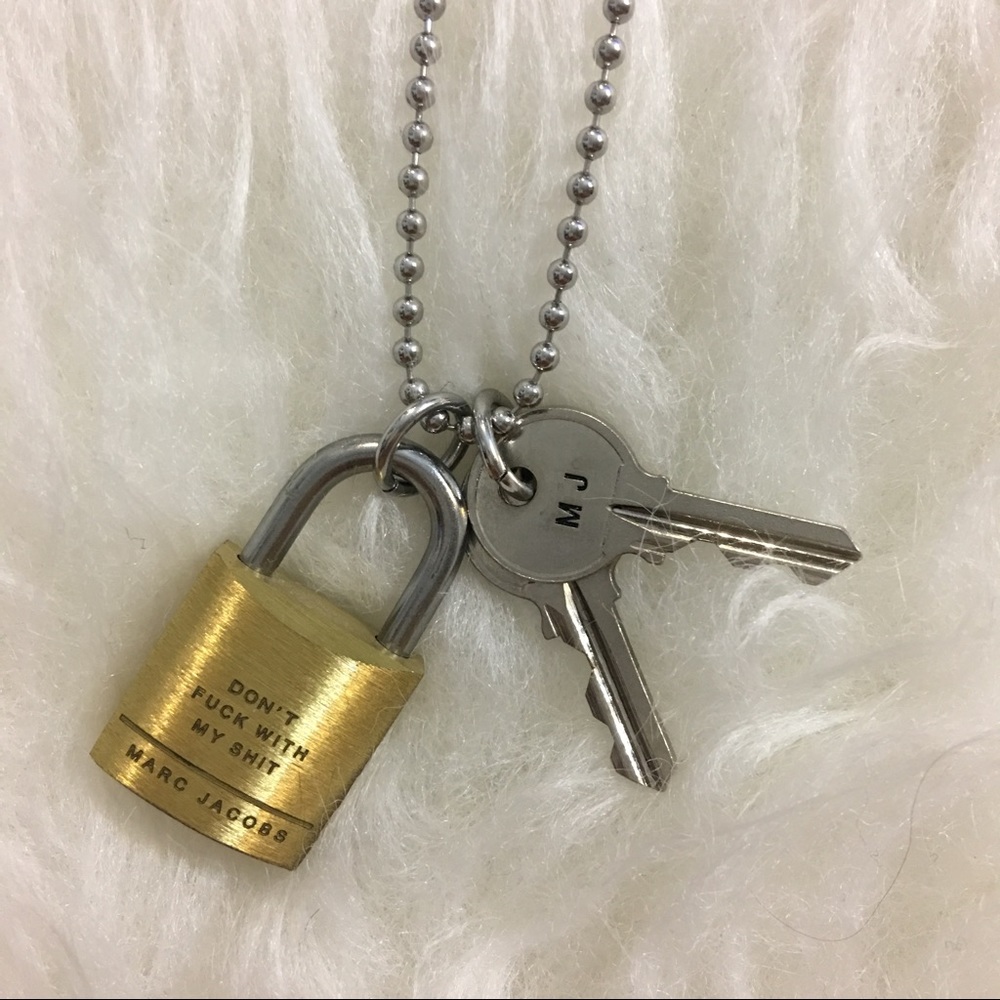 Marc Jacobs 'Dont Fuck With my Shit' lock necklace