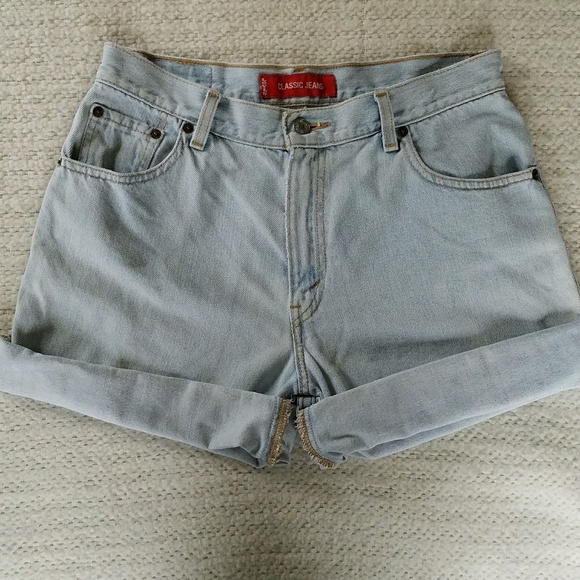 Levi's LEVI'S HIGH WAISTED CUFFED DENIM SHORTS LIGHT WASH from ! * rosanna suggested user's