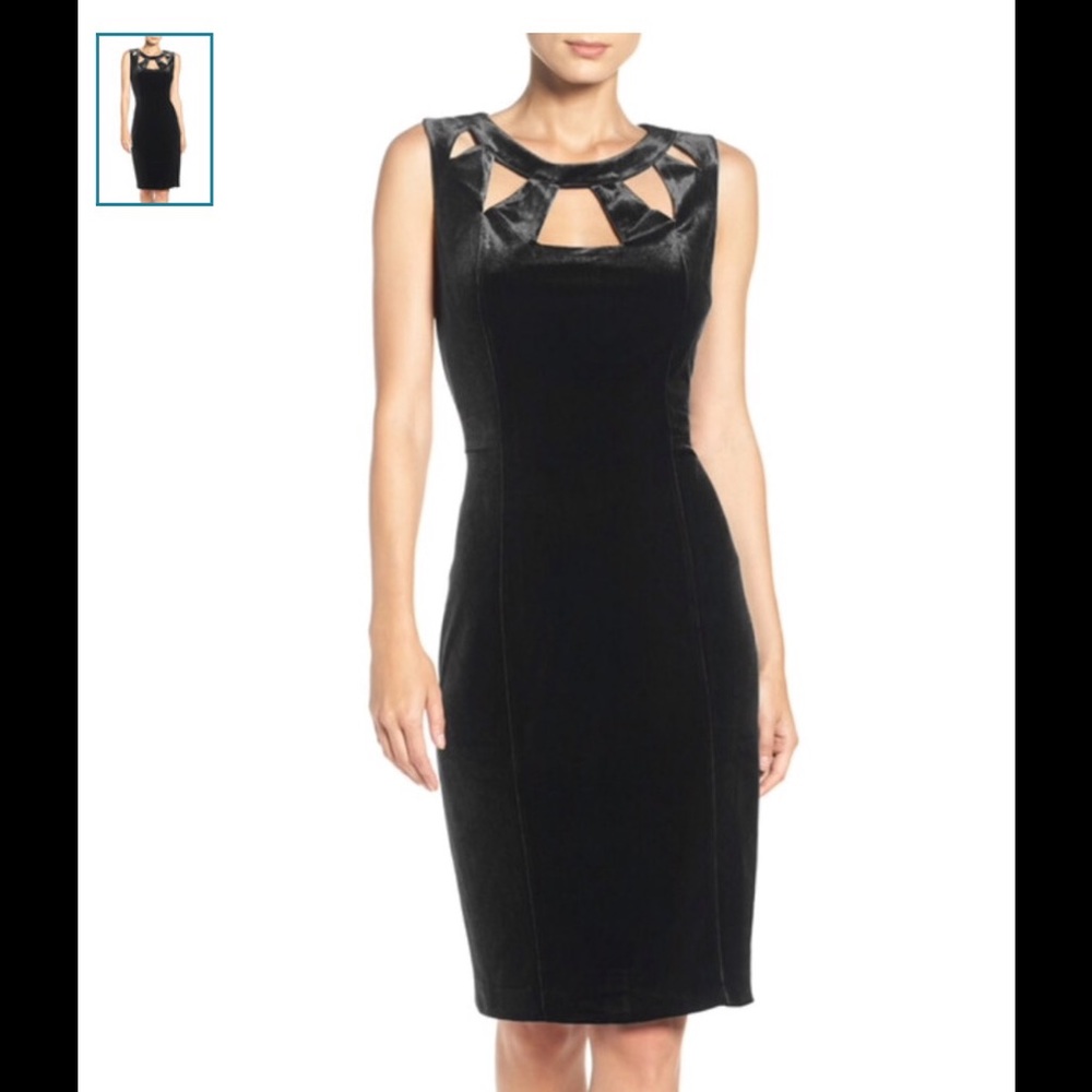Eliza J velvet cutout sheath dress