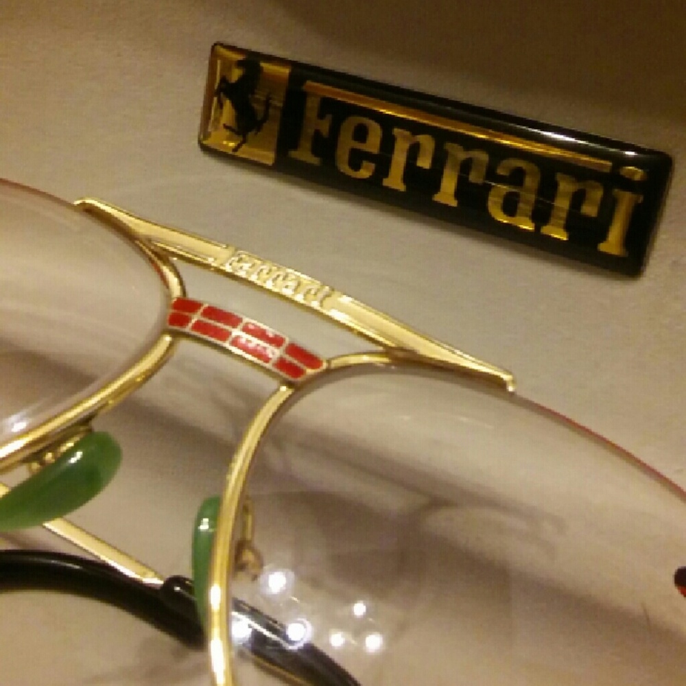Mens VINTAGE FERRARI F1 18K EYEGLASSES,100%