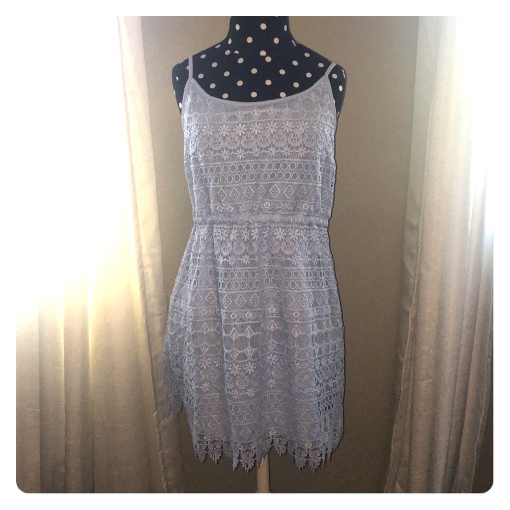 H&M baby blue lace dress