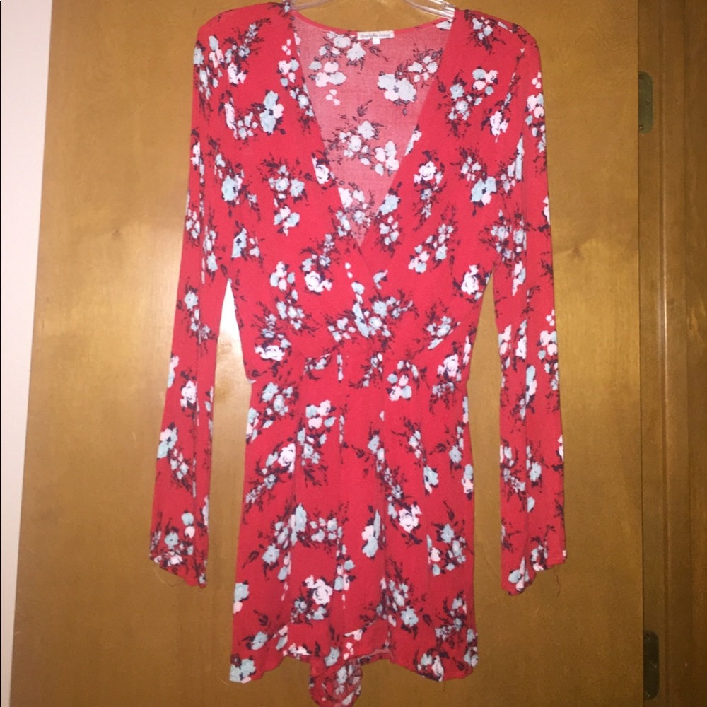 Red Floral Romper!