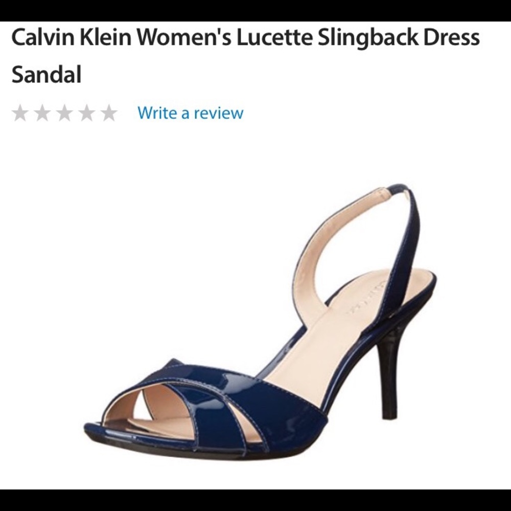 Calvin Klein navy open toe heels