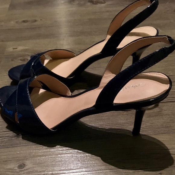 navy open toe heels