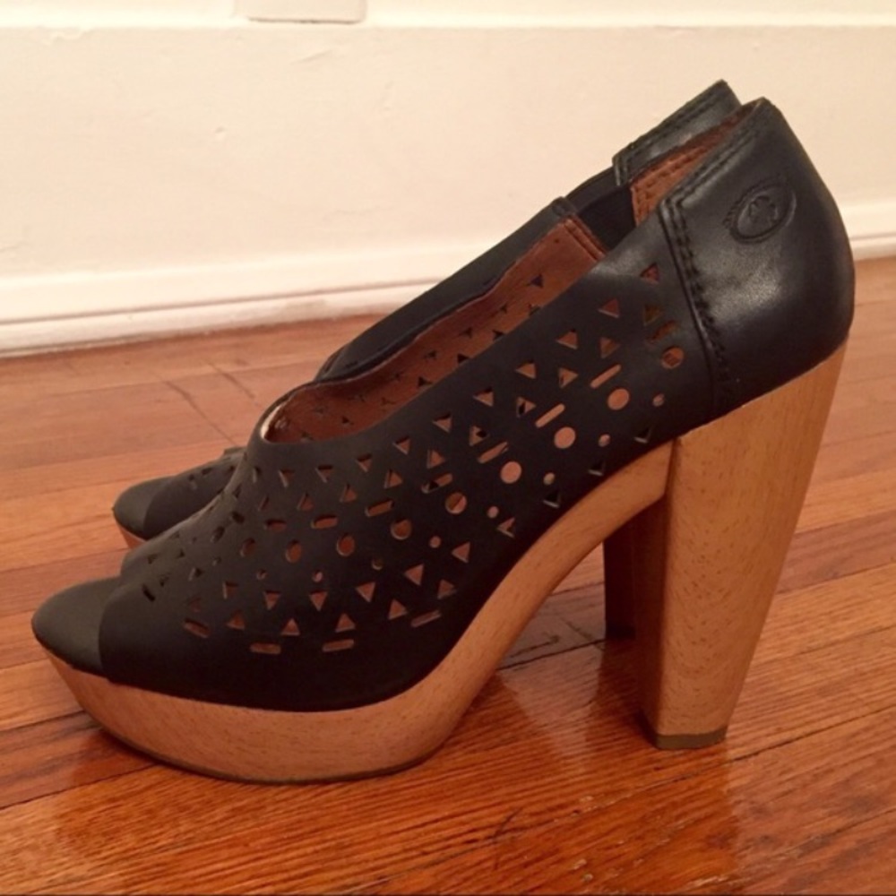 Black Peep Hole Heels