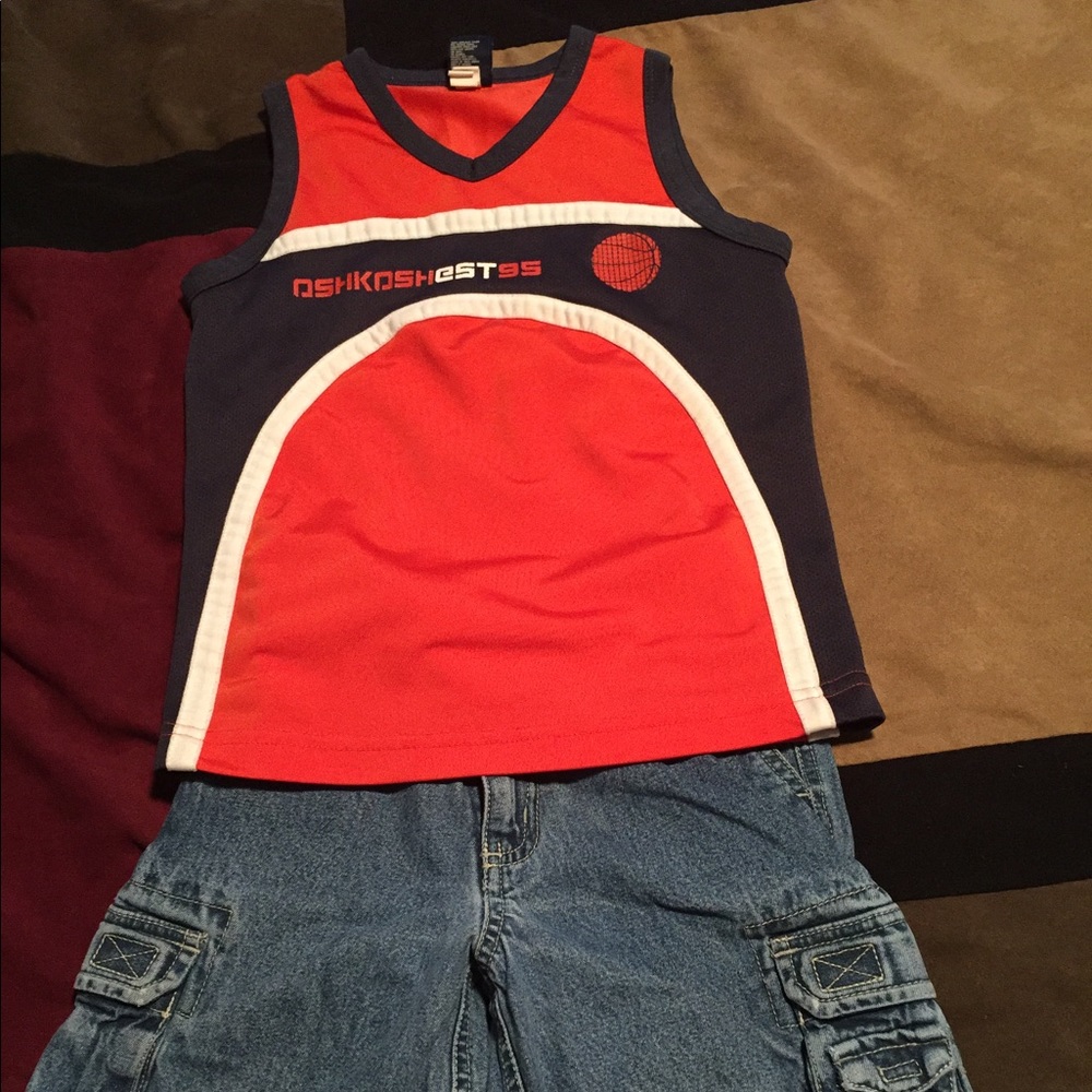 Boys tank and jean short outfit