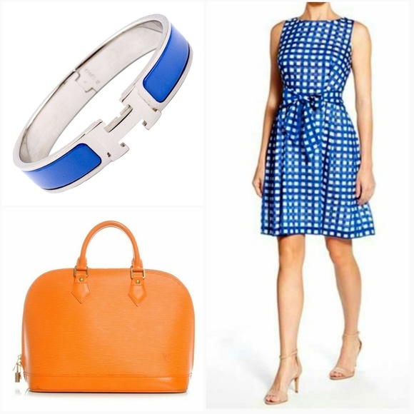 Nordstrom Dresses & Skirts - NWT $129 ANNE KLEIN Blue Gingham Fit & Flare Dress