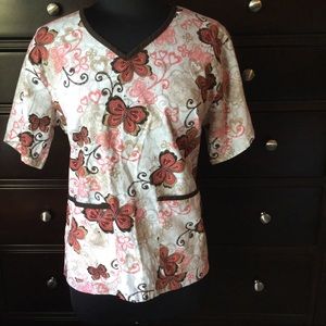 Butterfly scrub top