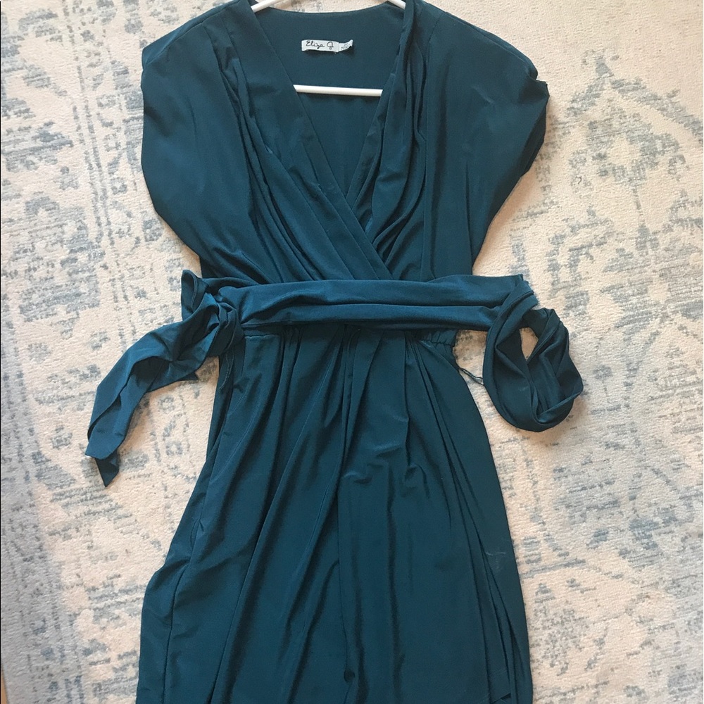 Eliza J deep real faux wrap dress