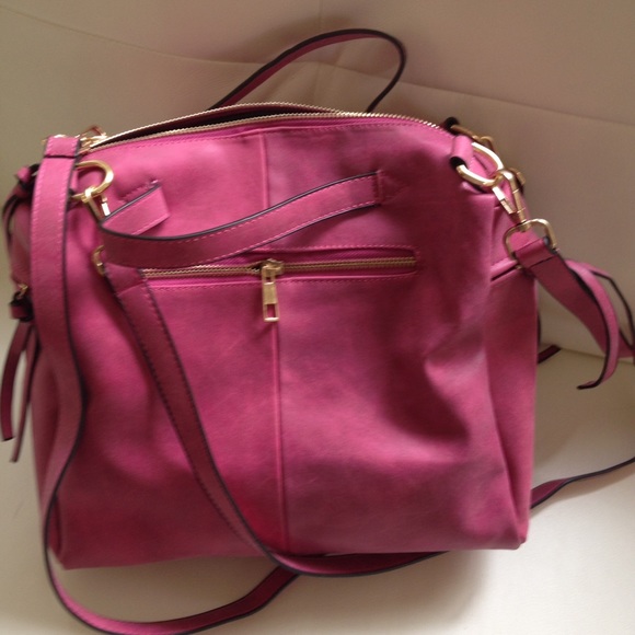 NEW PLUM PURPLE VEGA NUBUCK LEATHER 33CM BAG - Picture 1 of 4