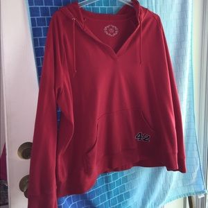Red hoody.