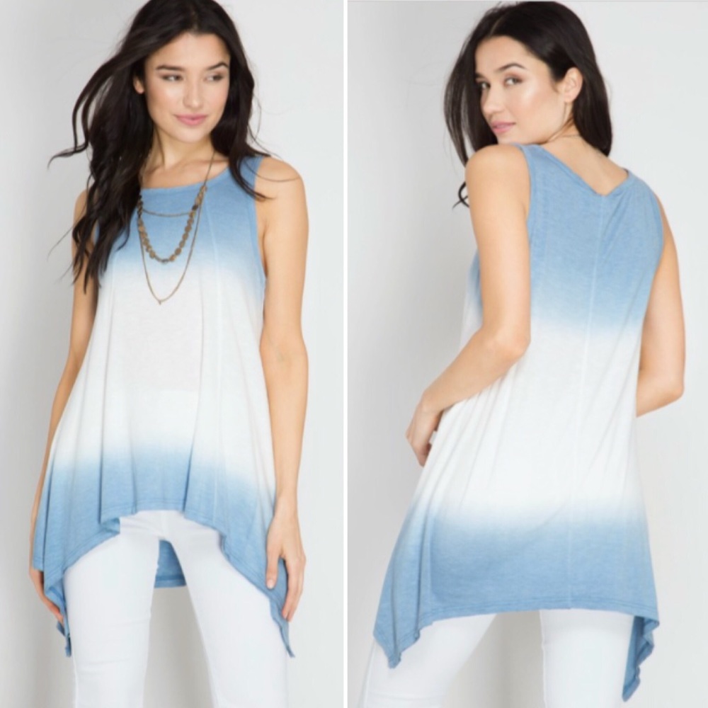 🖤JUST IN🖤 Tie Dye Blue Shark Bite Tank Top