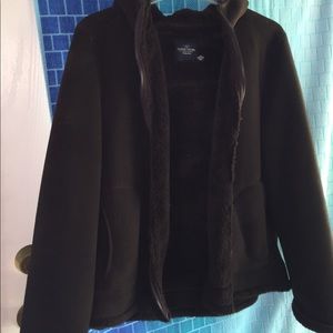 Dark brown hooded jacket