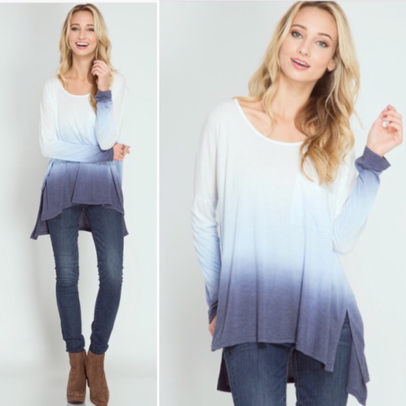 🖤LAST! SMALL Light Weight Dip Died Tunic Top - Picture 2 of 3