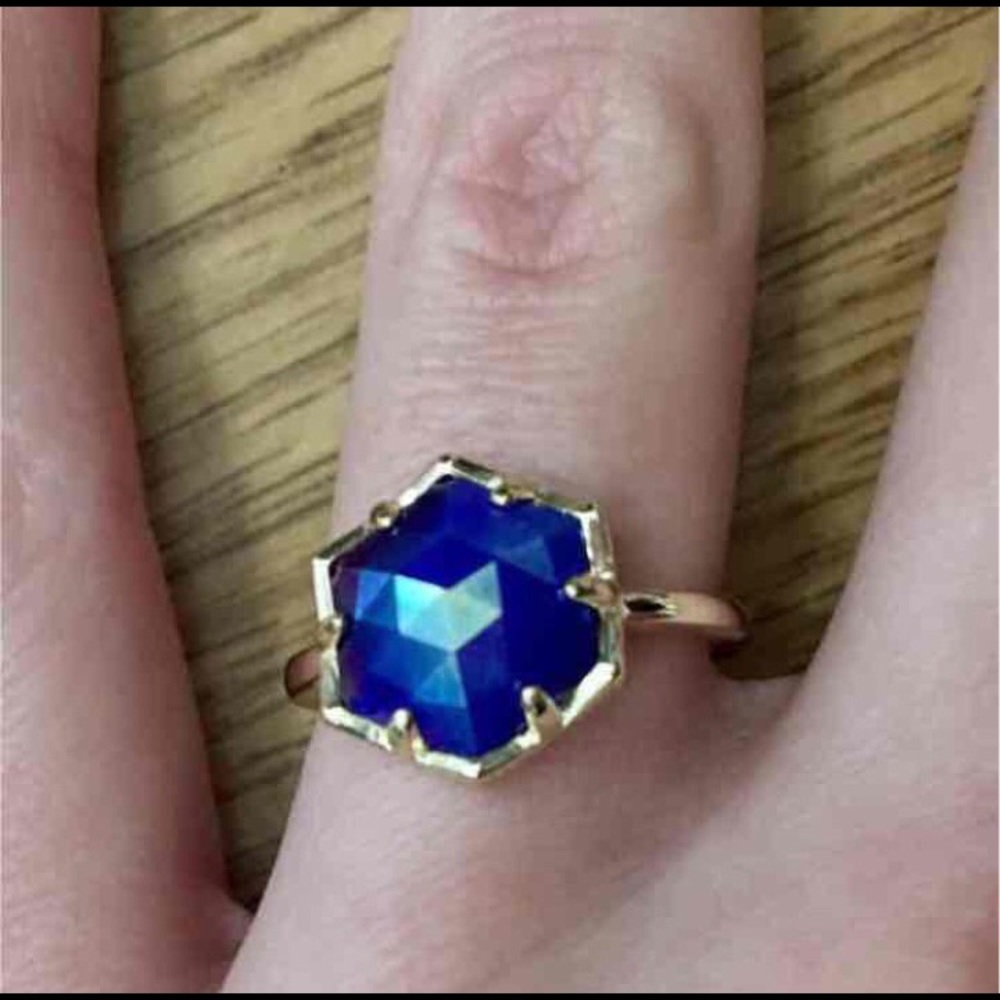 Kendra Scott Iridescent Cobalt and Gold Ring (6)