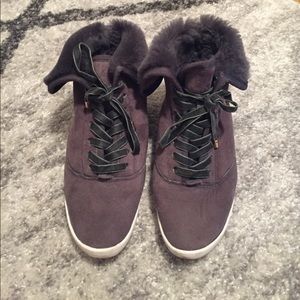 Joie Flat Lace Up Sneakers - Marist Shearling