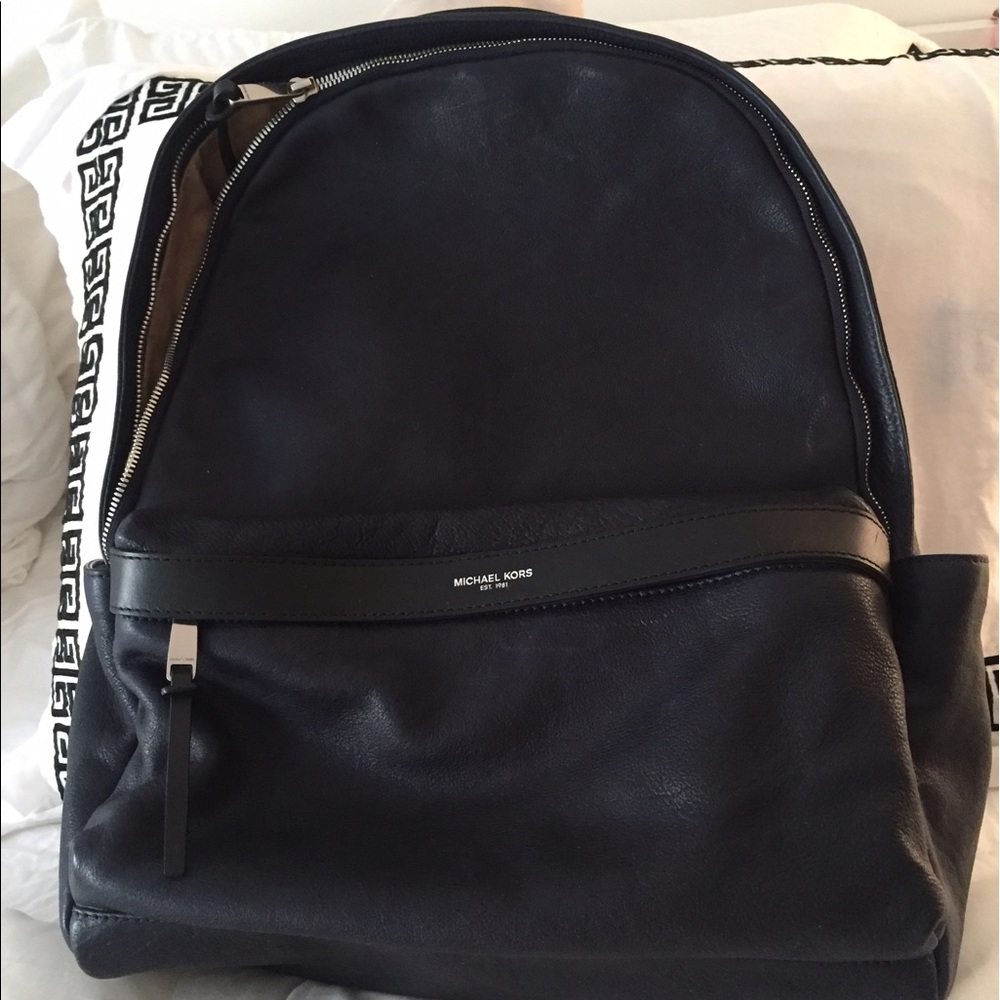 Michael Kors Navy Leather Men's Backpack