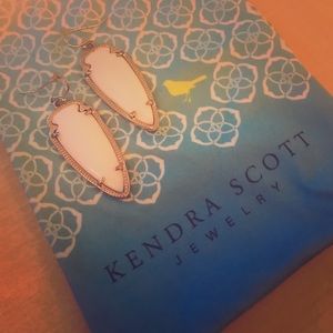 Kendra Scott white Sky gold earrings