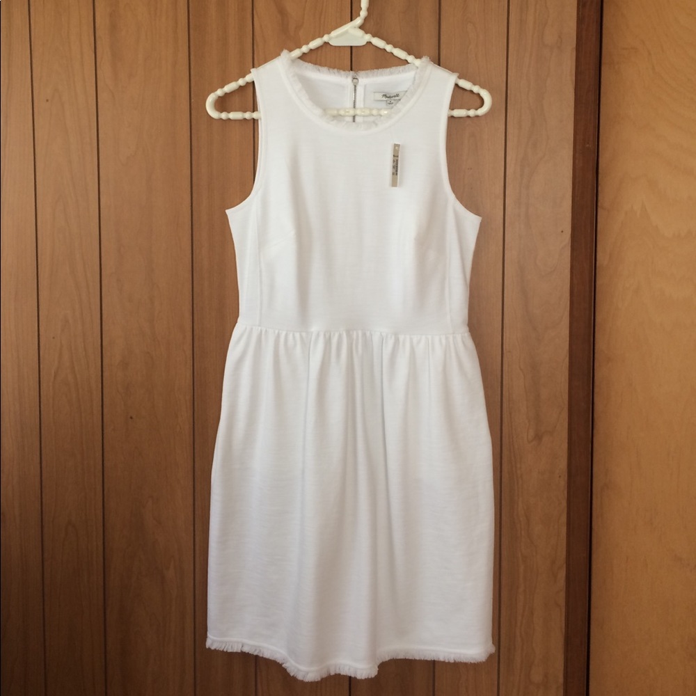 NWT white Madewell Dress sz M "Fringed Afternoon"