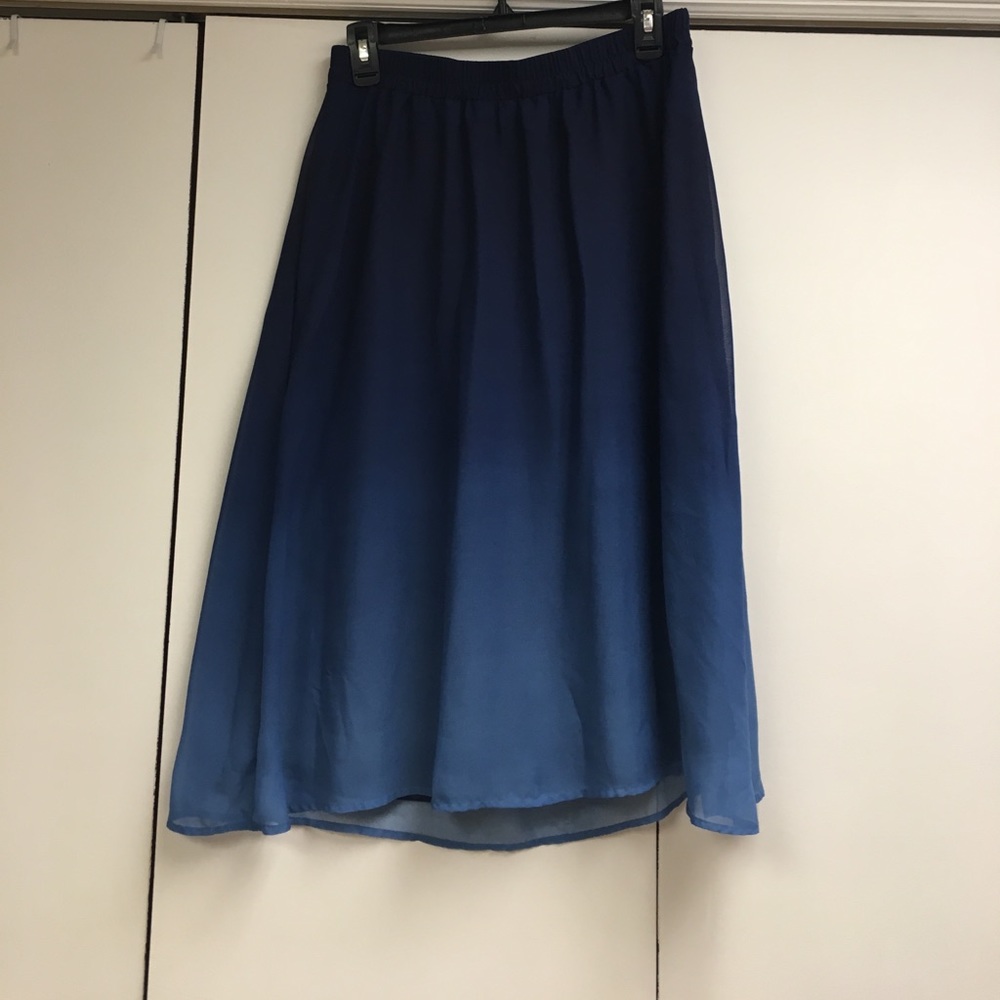 Old Navy Blue Ombré Midi Skirt
