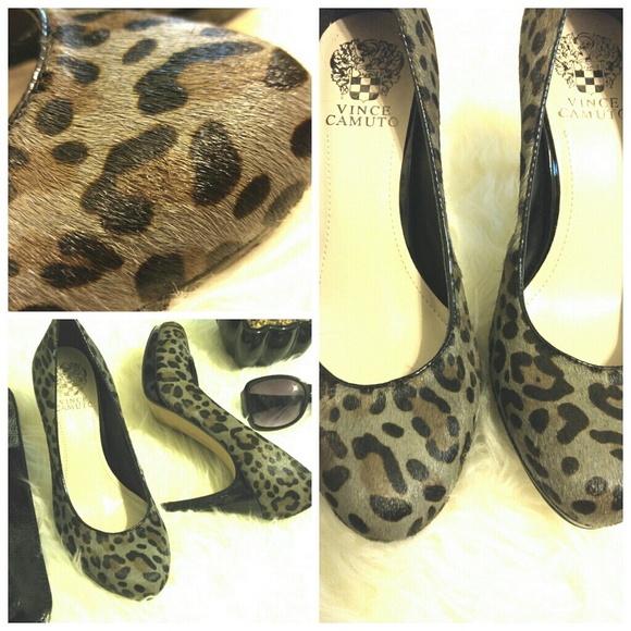 ✨SALE❗✨💎NWOB Vince Camuto Gray Hair Leopard Heels - Picture 2 of 5