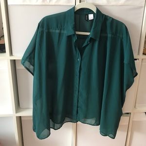 Green Oversized H&M Blouse