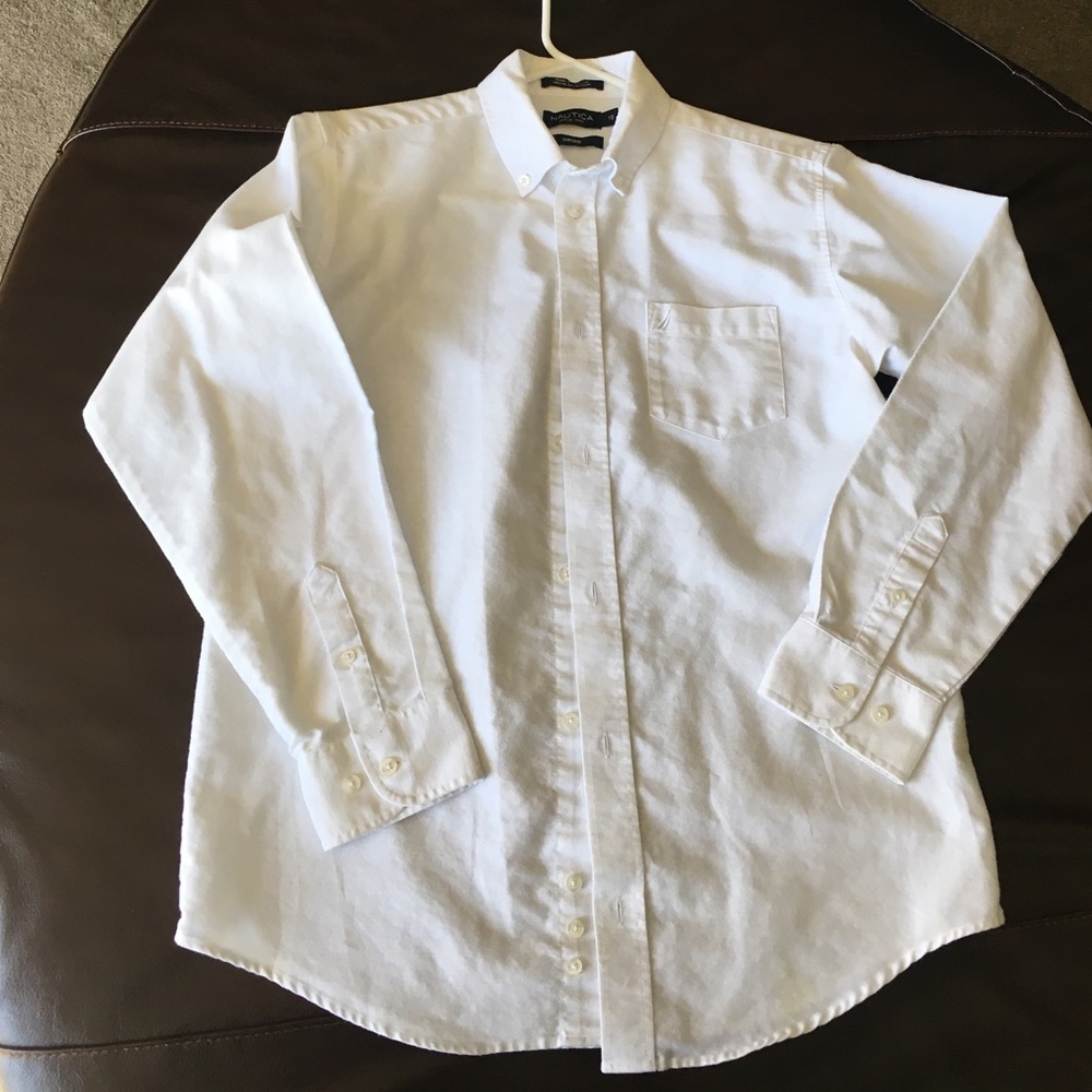 White Nautica boys button-down