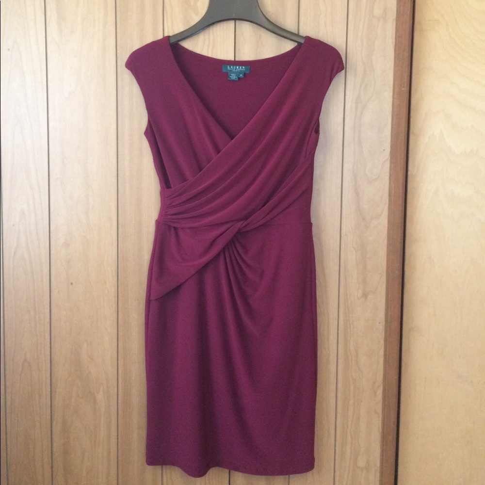 Ralph Lauren Dress sz 8petite, Burgundy