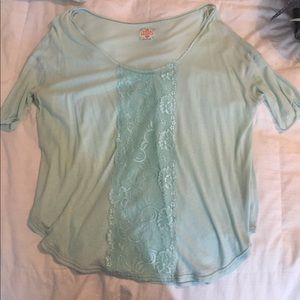 Free people Mint green/turquoise tee