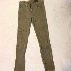 AG olive green skinny pants