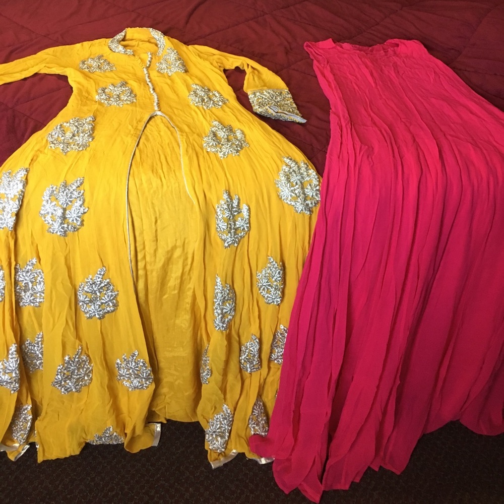 2 piece floor length dress