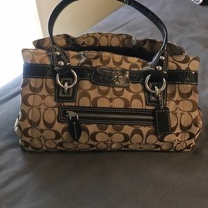 Coach Tan and Brown Shoulder Purse