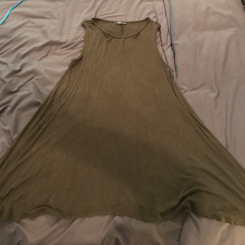 Soft olive shift dress