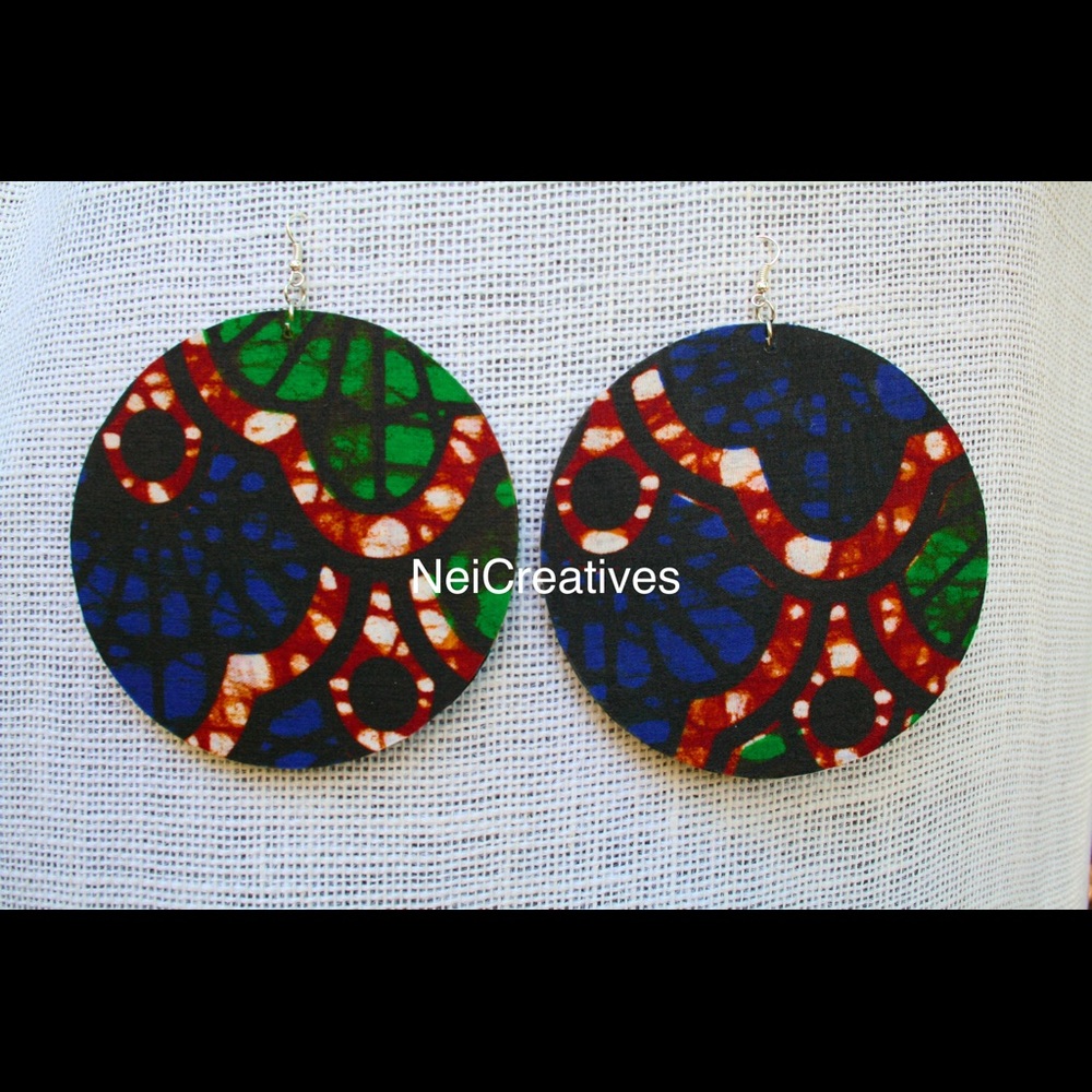 Large African Fabric/Kitenge Earrings