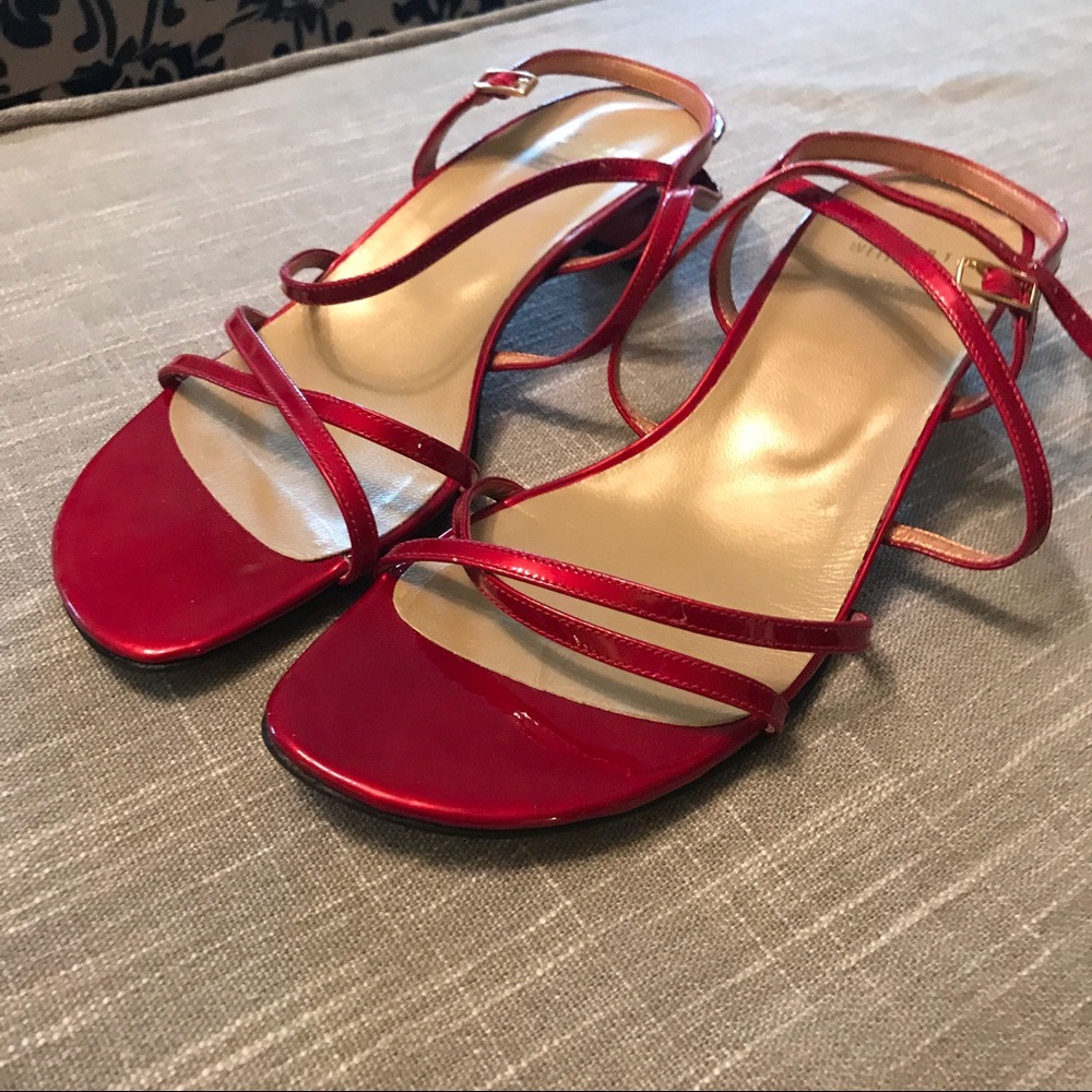 Stuart Weitzman Strappy red patent shoes