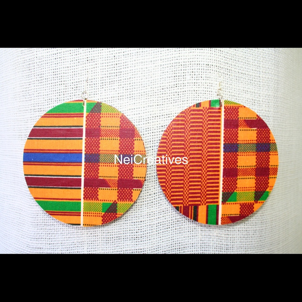 African Fabric Earrings
