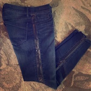 Express Leather trim legging jeans