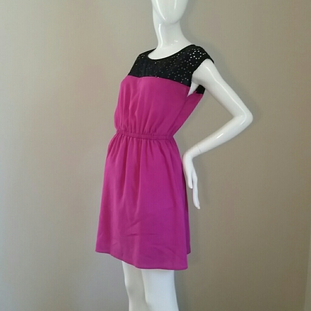 Fuschia sundress with cutouts