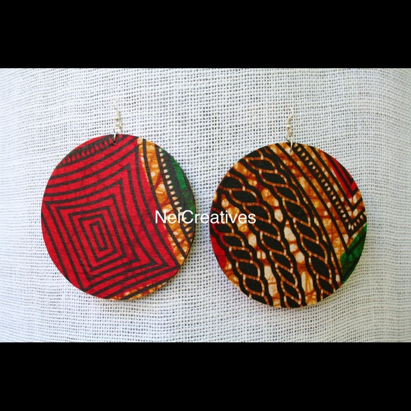 African Ankara/Kitenge Earrings - Picture 3 of 3