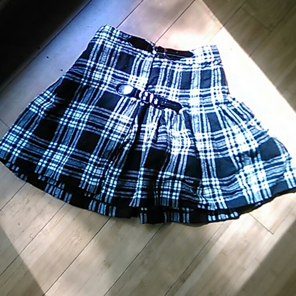 Jill Stuart Plaid Skirt with Buckles