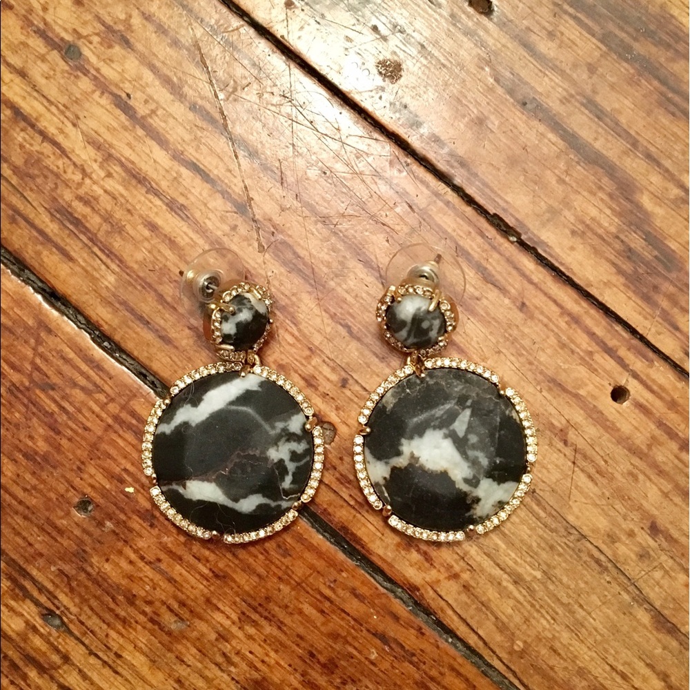 Black marble Bauble earrings!