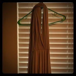 Long taupe convertible dress