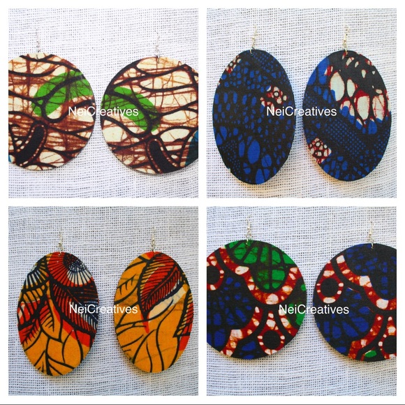 Large African/Kitenge Earrings - Picture 2 of 2