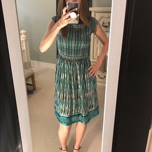 green/black geometric patterned Max Studio dress