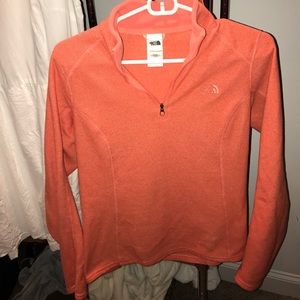 The North Face orange quarter zip pullover