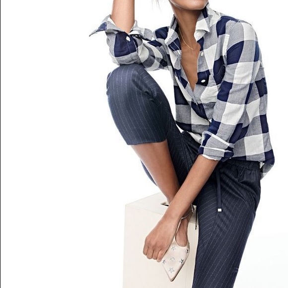 J. Crew Tops - J. Crew boy plaid button down shirt