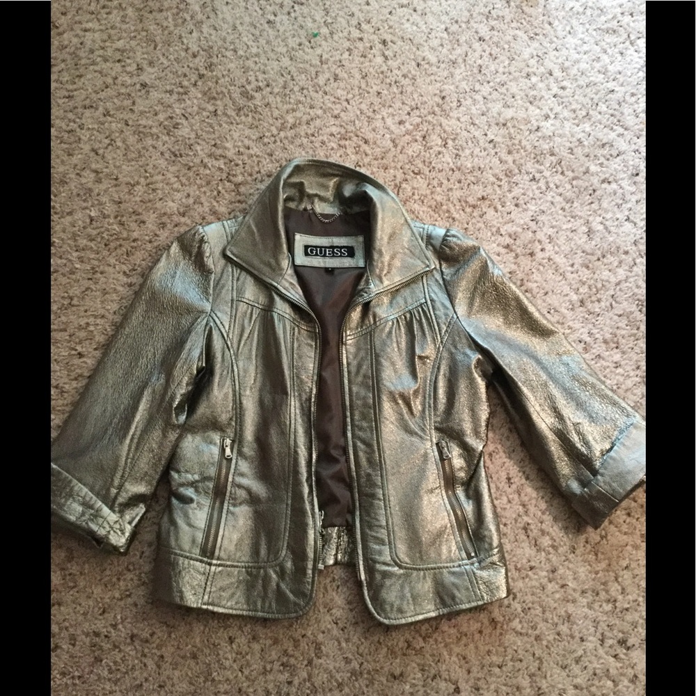 Genuine Leather Gold Jacket