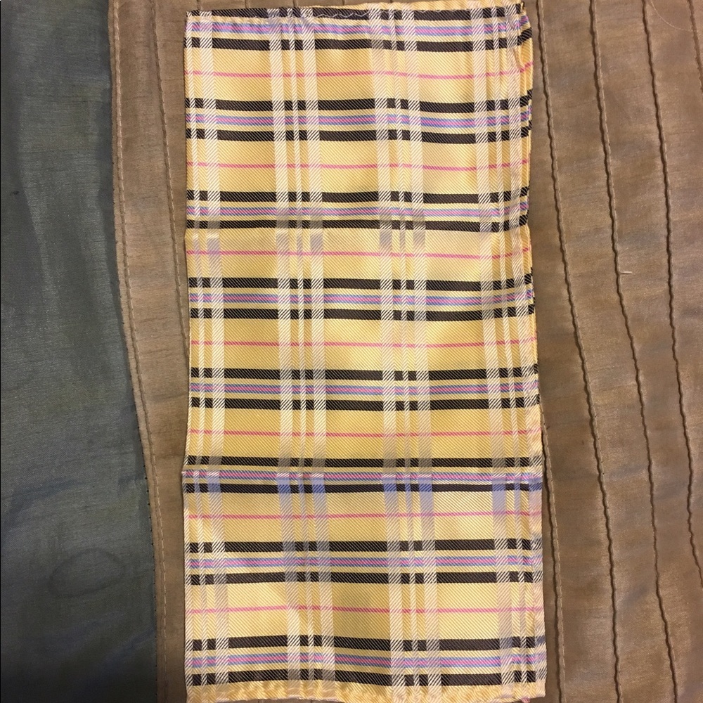 Yellow/Pink Plaid Pocket Square