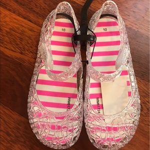 NWT! Girls jelly shoes! Clear with glitter!