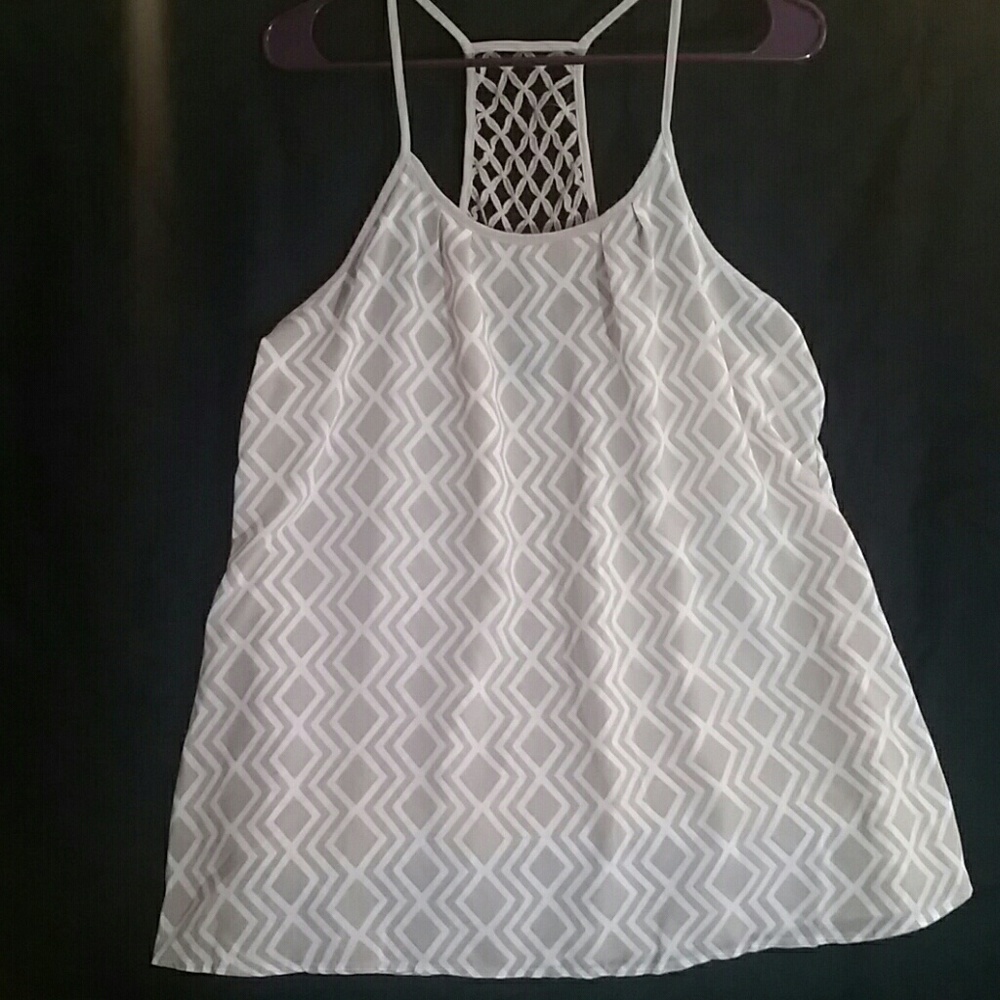 White and tan tank top